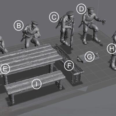 WW1 Russian Army eating dinner set