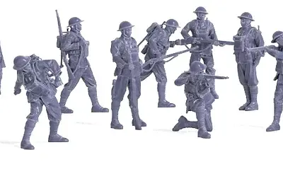 WW1 US Army soldiers in action