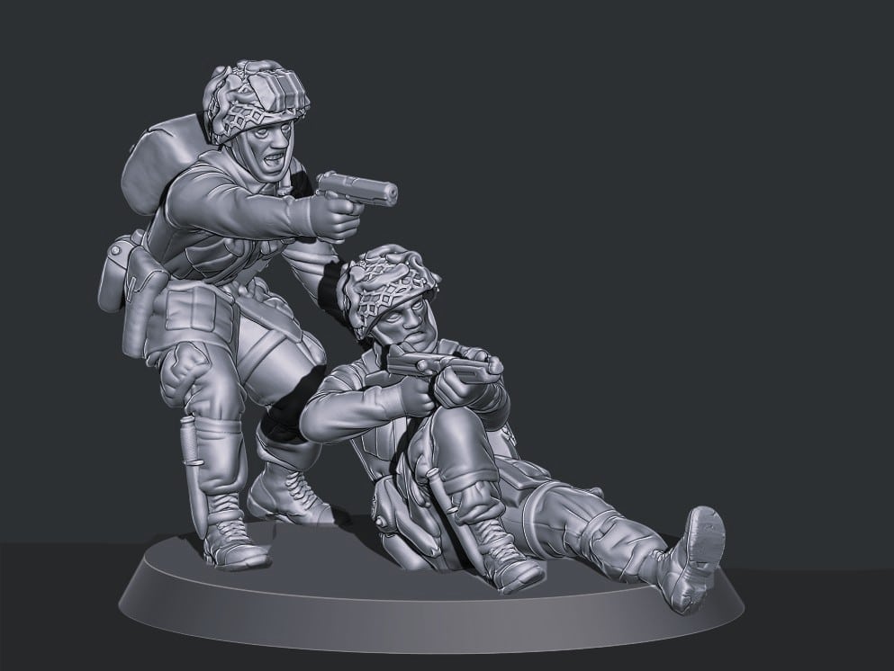 WW2 US paratroopers rescue scene