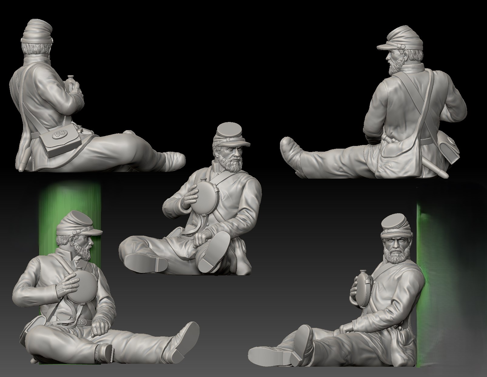 Union soldier resting, drinking water - Image 2