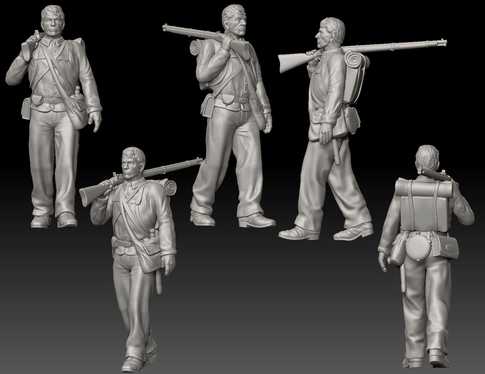 Confederate Soldier walking