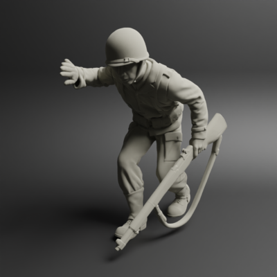 American soldier ww2 walk wall A14