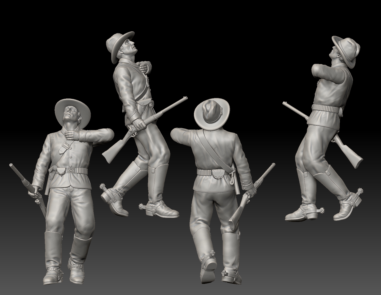 Dismounted 7th Cavalry falling injured