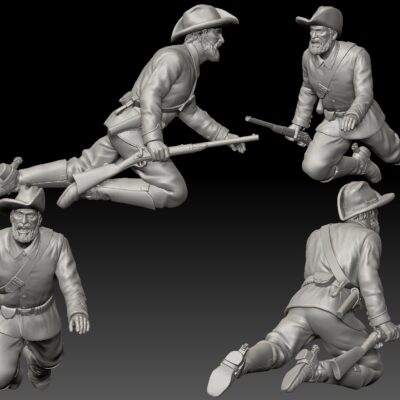 Dismounted 7th Cavalry crawling injured