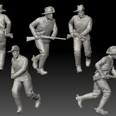 Dismounted 7th Cavalry running faster