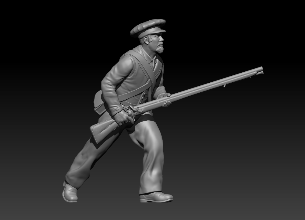 Civil war cavalry soldier in wheel hat