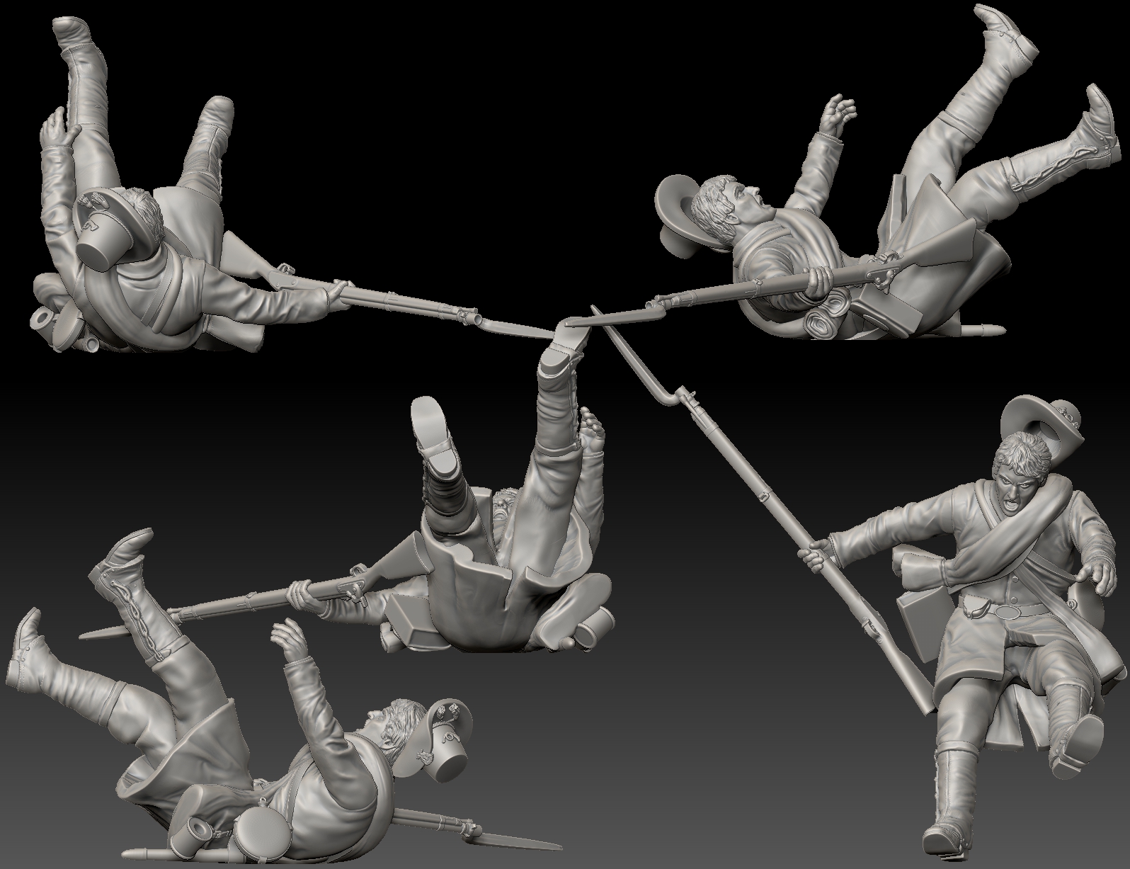 Iron Brigade civil war soldier shot falling down, Hardee hat - Image 2
