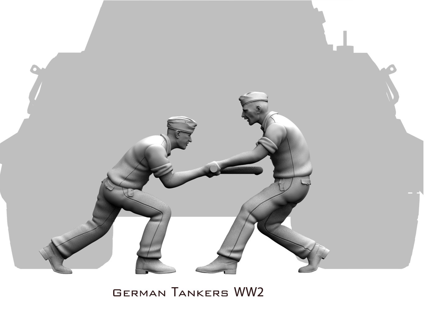 German WW2 Tankers cranking