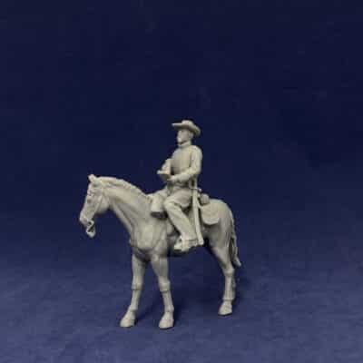 Civil war Confederate officer with map and binoculars