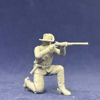 Dismounted 7th Cavalry kneeling fireing