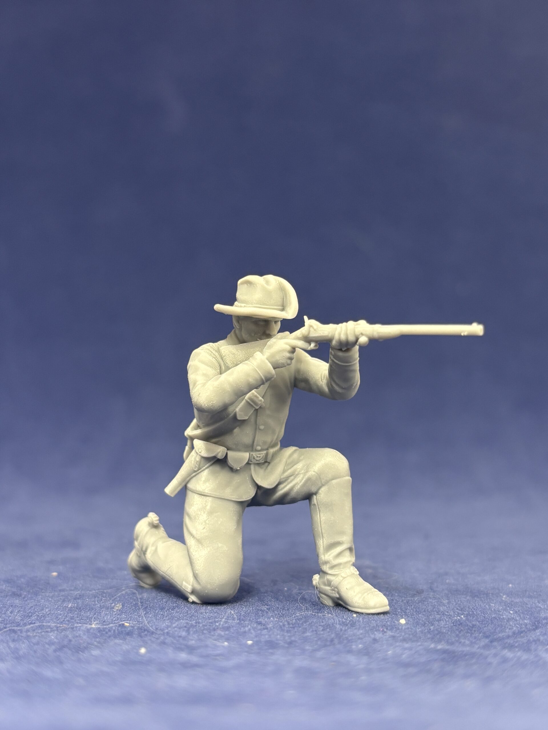 Dismounted 7th Cavalry kneeling fireing