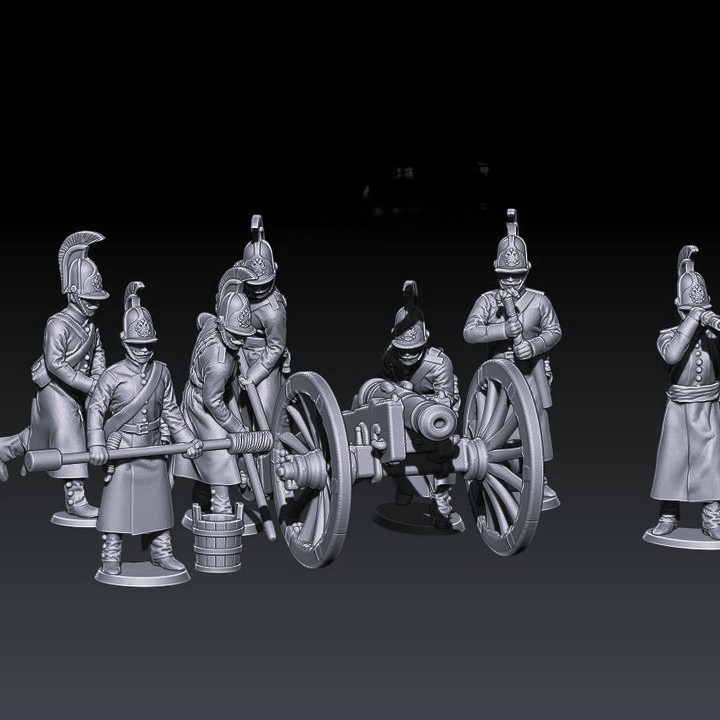 Napoleonic russian horse artillery in greatcoats 1812-14