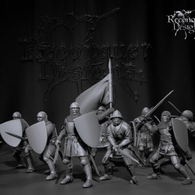 Mid 14th Century Knights, Dismounted, set