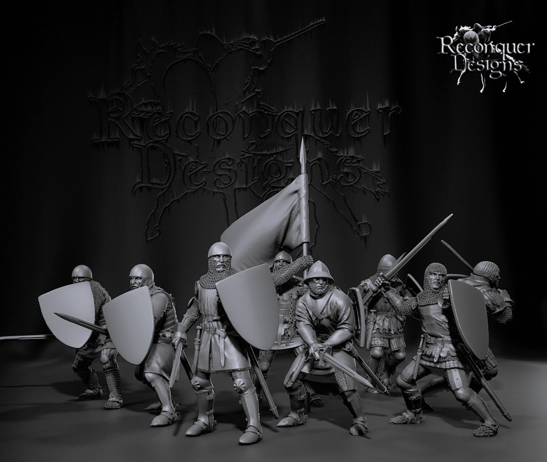 Mid 14th Century Knights, Dismounted, set