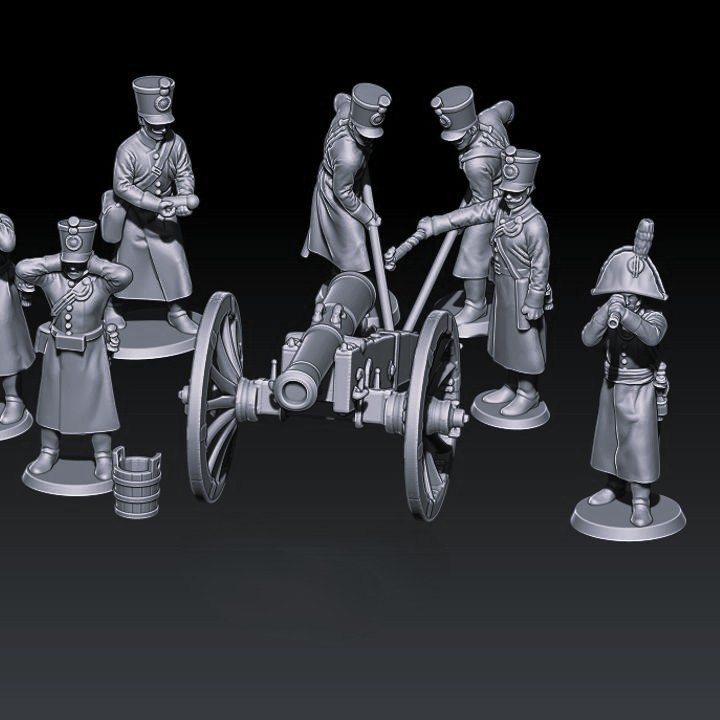 napoleonic russian foot artillery 1805-07 in greatcoats and shako