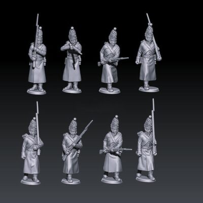 napoleonic russian grenadiers in greatcoats 1805-07 set 1