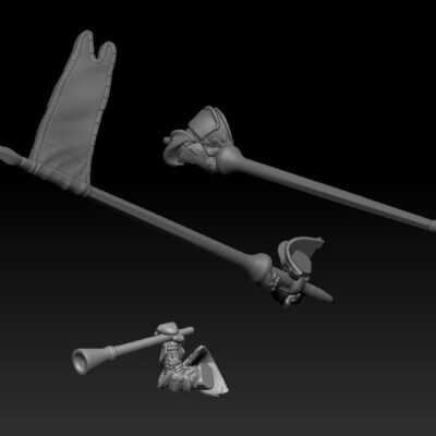 Anglo Scottish accessories / weapons and right hands for knights on horse