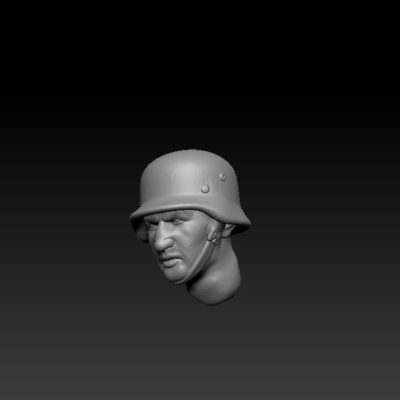 2x separate German soldier WW2 head with helmet