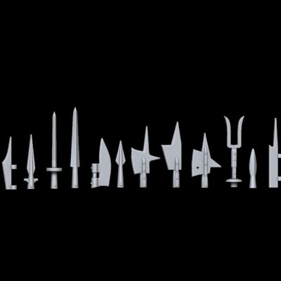 Medieval polearm set toppers