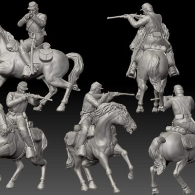 US Cavalry soldier firing