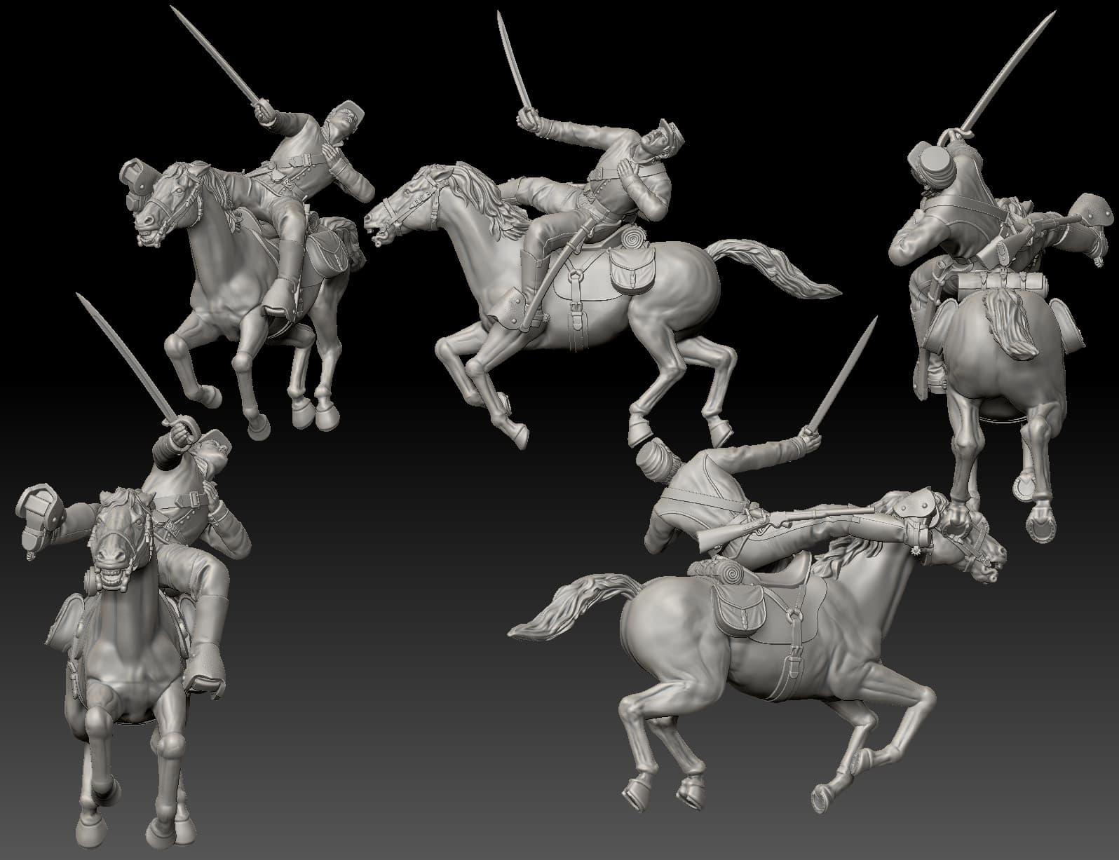 US Cavalry soldier falling off horse