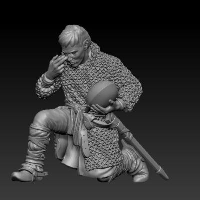 Medieval Praying Knight Kneeling 1
