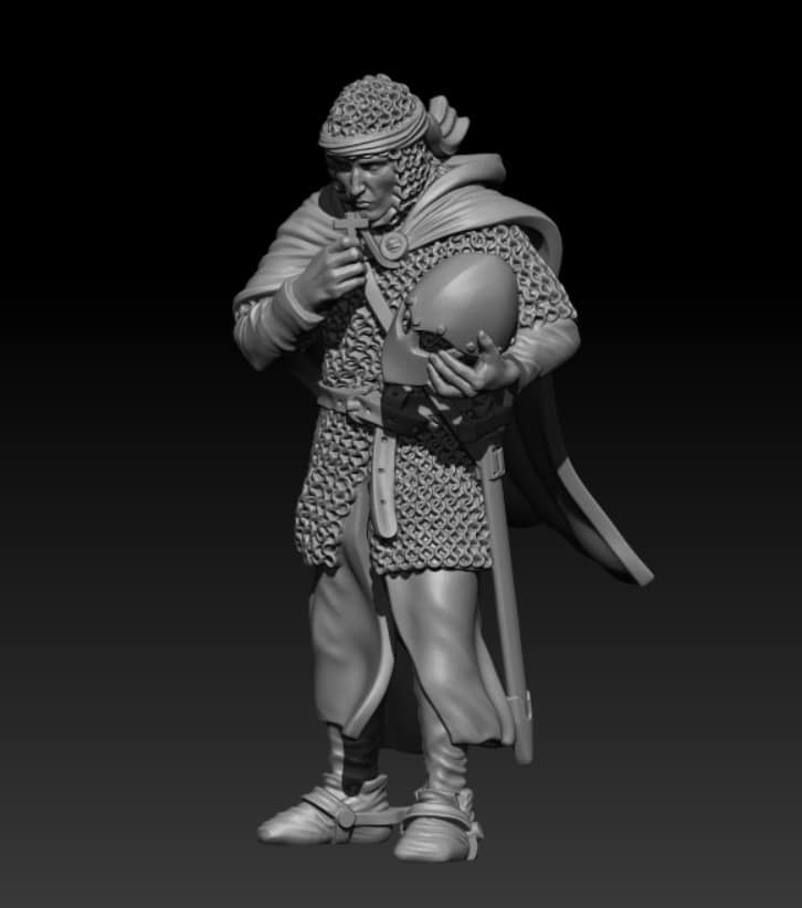 Medieval Praying Knight Standing 1