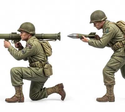 US soldier 2nd Ranger Battalion M1A1 Bazooka Gunner and Assistant