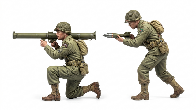 US soldier 2nd Ranger Battalion M1A1 Bazooka Gunner and Assistant