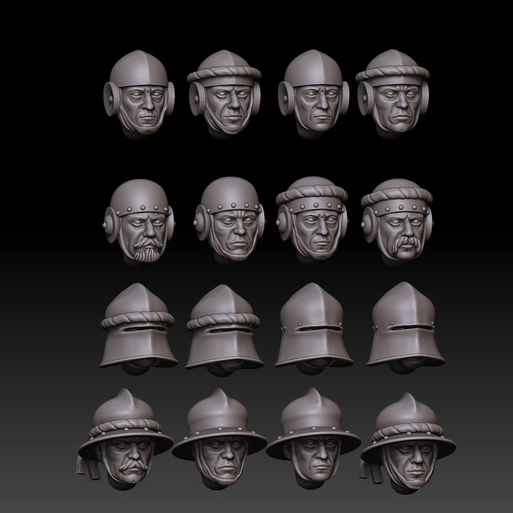 3x Marching-Unit: Late Medieval Swiss-German Mercenary-Front-Rankers many heads - Image 4