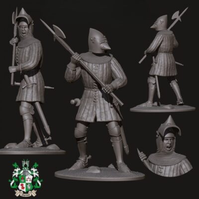 14th Century Knight with Hounskull Helmet