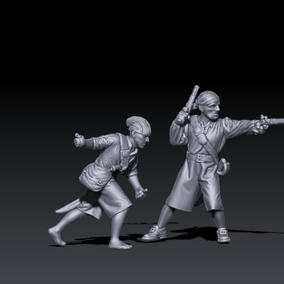 Pirates throwing iron grenade set