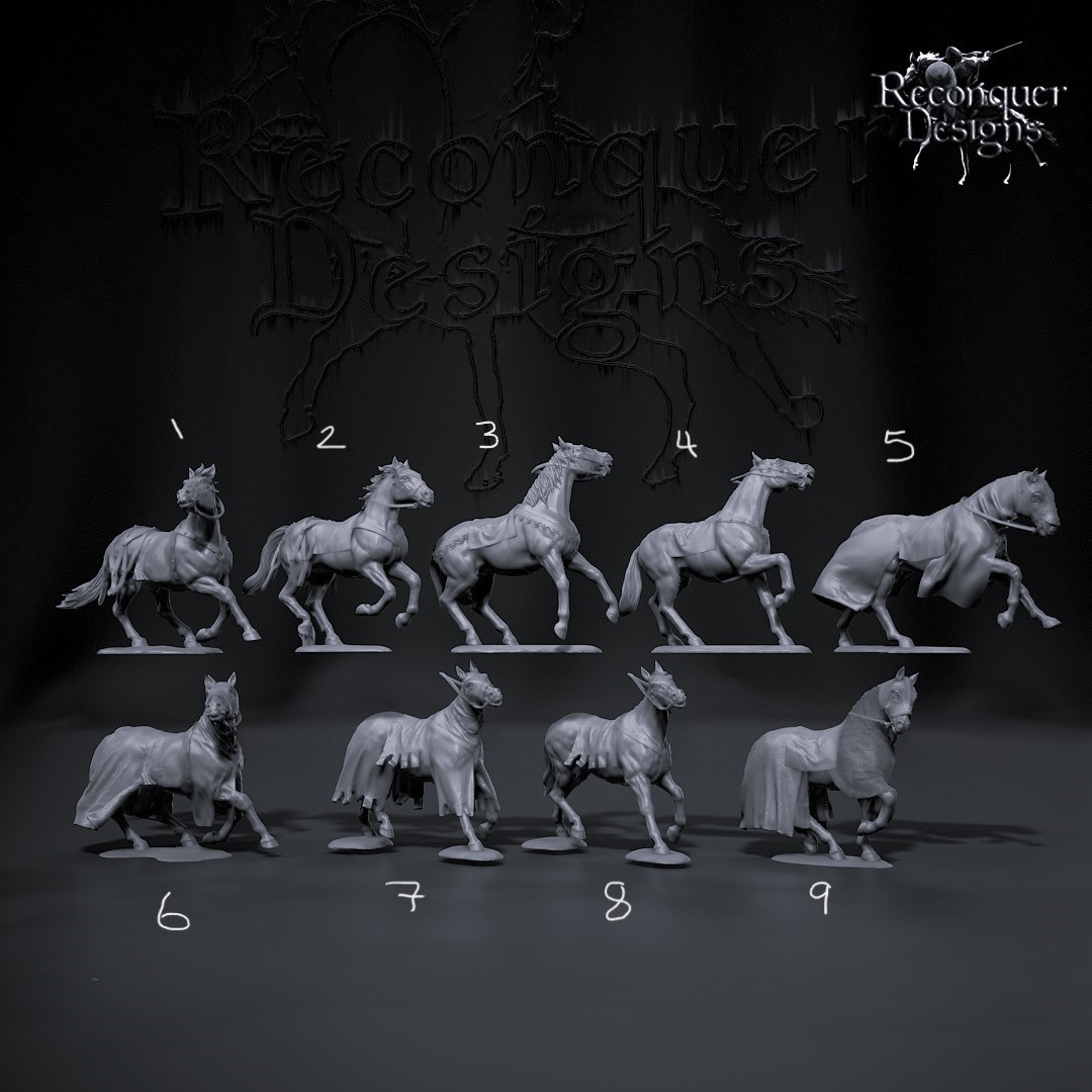 14th Century Knights Horses v7