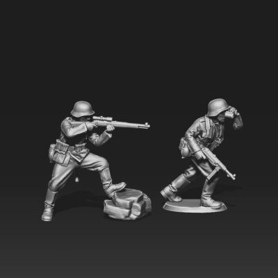 German WW2 early war sniper team in helmets