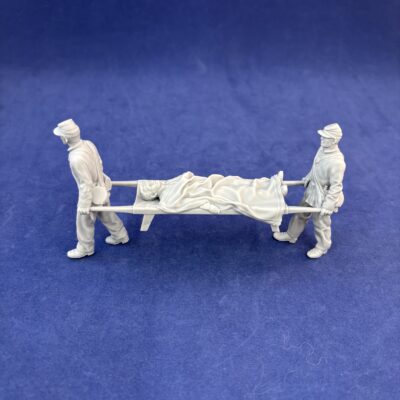 Union soldiers carrying wounded on stretcher