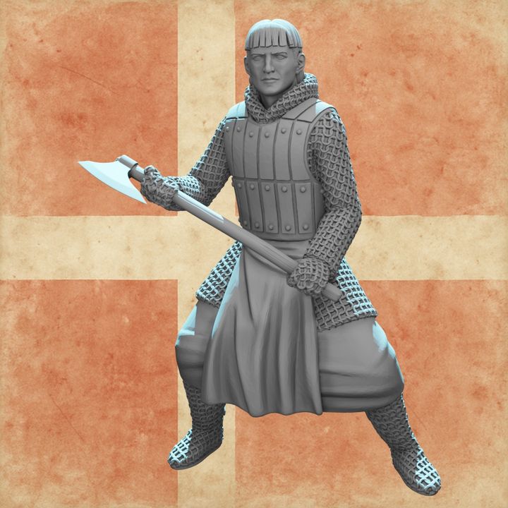Medieval Crusader Knight with Axe
