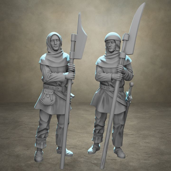 Medieval Infantry Guards Halberd Glaive Soldiers