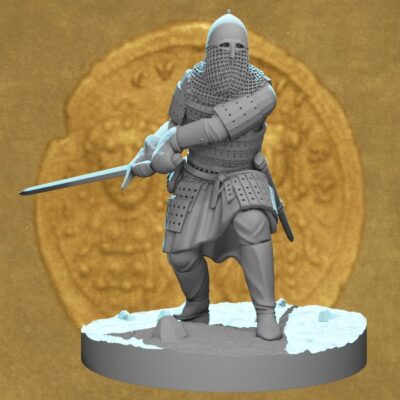 Medieval Kievan Rus Warrior with Two Handed Sword