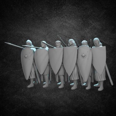 Medieval Shield Wall Set 6 Spear Formation
