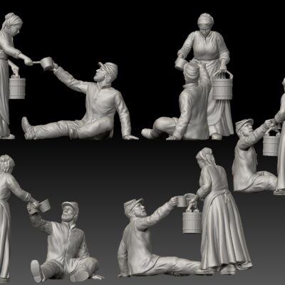 Nurse handing out water to the injured