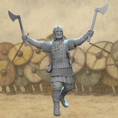 Viking Berserker with Dual Axes Norse Elite Warrior