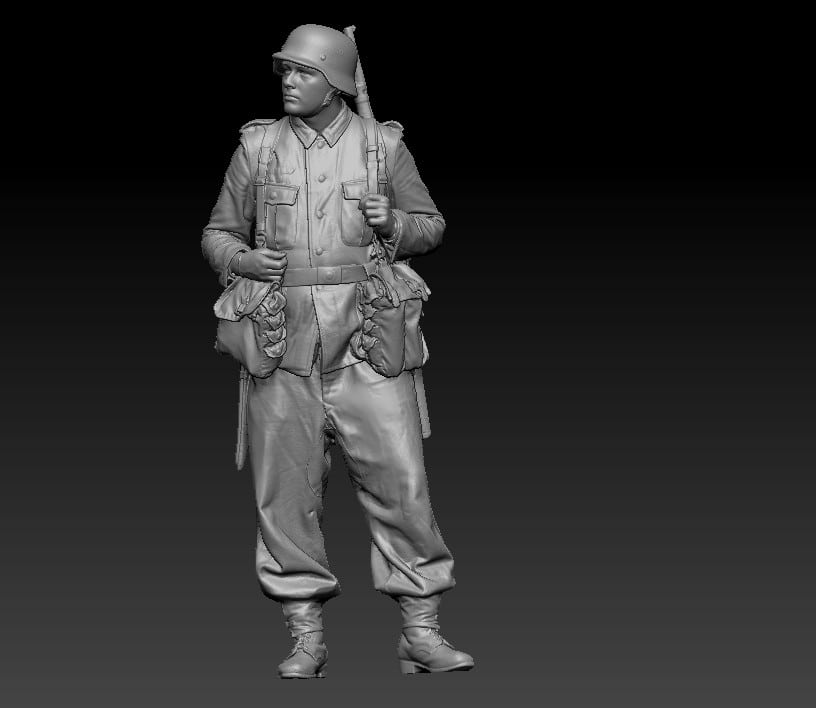 Standing engineer soldier German WW2