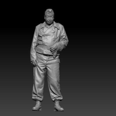 German Panzer WW2 Panzer soldier standing cool