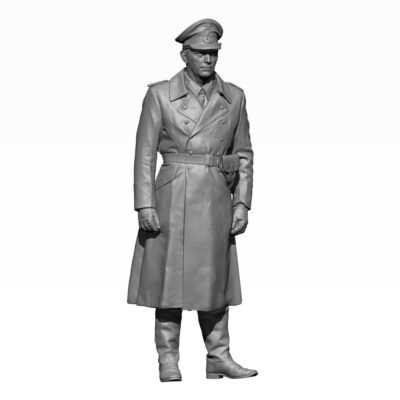 German Officer in long coat, waiting