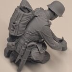 German Engineer preparing Bouncing Betty, WW2 photo review