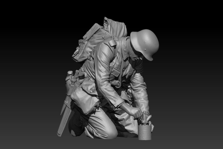 German Engineer preparing Bouncing Betty, WW2 - Image 2