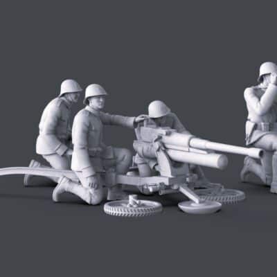 WW2 Dutch Artillery Crew and Bohler Anti Tank Gun set