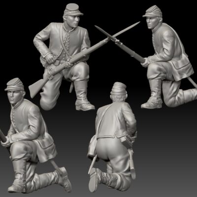 Crouching 69th Pennsylvania Zouave soldier