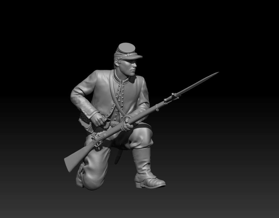 Crouching 69th Pennsylvania Zouave soldier - Image 2