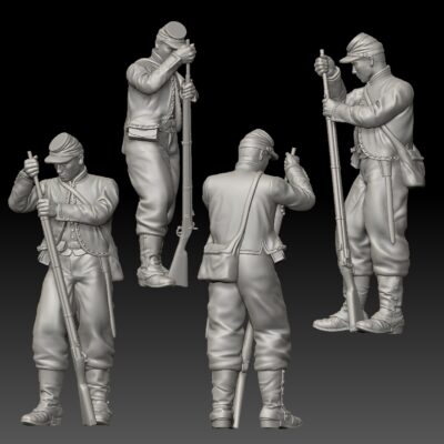 Loading rifle 69th Pennsylvania Zouave soldier